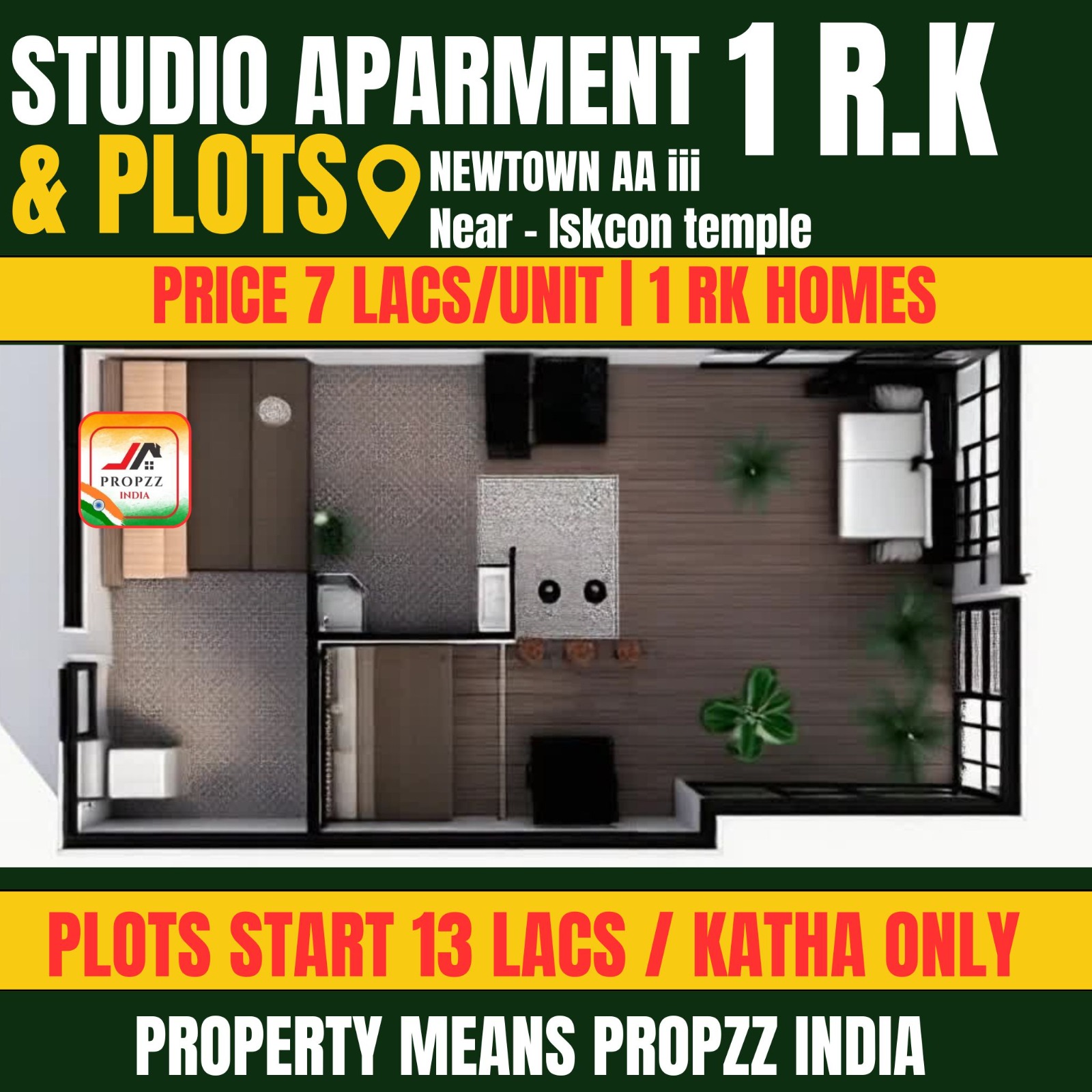 1 RK Studio Apartment in Newtown